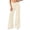 Beige, variant on Women's High Waisted Wide Leg Pants Double Button Front Loose Fit Dress Pants with Pockets for Casual Office Work