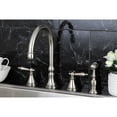 thumbnail image 2 of Kingston Brass KS2798ALBS Governor Double-Handle 4-Hole Widespread Kitchen Faucet with Brass Sprayer in Brushed Nickel, 2 of 7