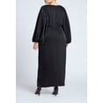 thumbnail image 2 of ELOQUII Women's Plus Size Pleated Satin -Sleeve Maxi Dress, 2 of 2