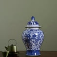 thumbnail image 4 of Ceramic Flower Vase Temple Jar Storage Home Accent Table Centerpiece Porcelain, 4 of 7