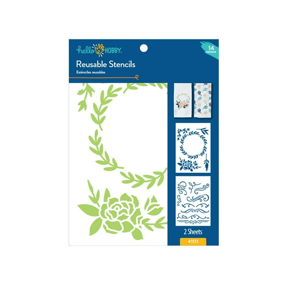 Hello Hobby Flourishes and Borders Reusable Art Stencils (2 Pieces)