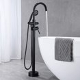 thumbnail image 2 of Freestanding Tub Filler Bathtub Faucet Matte Black with Hand Held Shower Floor-Mount, 2 of 6