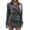Grey, variant on QHFBli Women Dressy Casual 2 Piece Outfits Striped Long Sleeve Button Down Shirt and Mini Skirt Matching Set