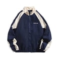 thumbnail image 5 of Men Varsity Jacket Zipper Color Block Windbreaker Long Sleeve Streetwear Coat Vintage Letter Print Oversized, 5 of 5
