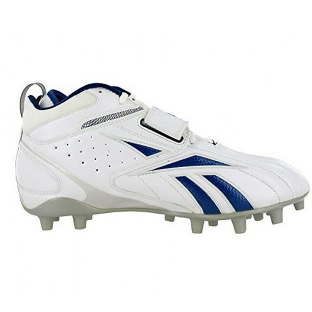 REEBOK PRO FULL BLITZ STRAP MP MENS FOOTBALL CLEATS WHITE & DARK ROYAL