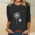 thumbnail image 1 of Mefallenssiah Blouses pour Femmes 2024 T-Shirt Imprimé Mode Femmes 3/4 Manches Chemisier Col Rond tops Décontractés, 1 of 4