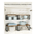 thumbnail image 4 of Juego De 2 Organizadores De Cocina De Madera Apilables, Multifuncionales Y Expandibles Belug Café, 4 of 5