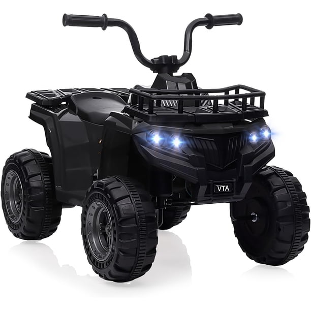 Historyli ATV eléctrico de 12 V para niños de 2 a 5 años, 1,8 mph, con luces LED y música, color negro