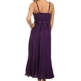 thumbnail image 2 of Sakkas Allie Stonewashed Embroidered Adjustable Spaghetti Straps Long Dress - Purple - 1X/2X, 2 of 5
