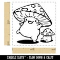 thumbnail image 2 of Happy Kawaii Mushroom Friends Self-Inking Rubber Stamp Ink Stamper - Green Ink - Small 1 Inch, 2 of 7
