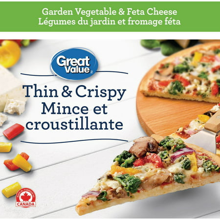 Great Value Thin and Crispy Garden Vegetable and Feta Cheese Pizza ...