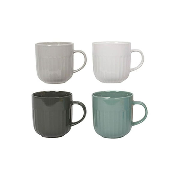 Luciano Housewares Ensemble de 4 tasses à café en porcelaine avec poignée, 12 onces