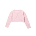 thumbnail image 4 of Aislor Kids Girls Bowknot Knitted Bolero Cardigan Single Button Closure Sweater A Pink 13, 4 of 7