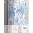 thumbnail image 5 of Watercolor Blue Floral Sheer Curtains 72 Inch Length 2 Panels Set, Blue Ombre Botanical Summer Voile Window Treatment Rod Pocket Curtains Sheers Drapes for Bedroom/Living Room/Kitchen 52"x72"x2, 5 of 7