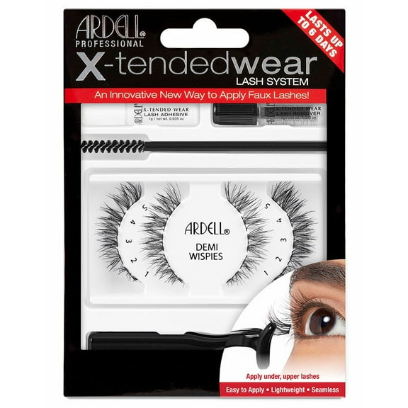 Demi Wispies , Ardell Professional X-Tended Wear , Hair Scalp Skin Body - Pack of 3 w/ SLEEK Teasing Comb