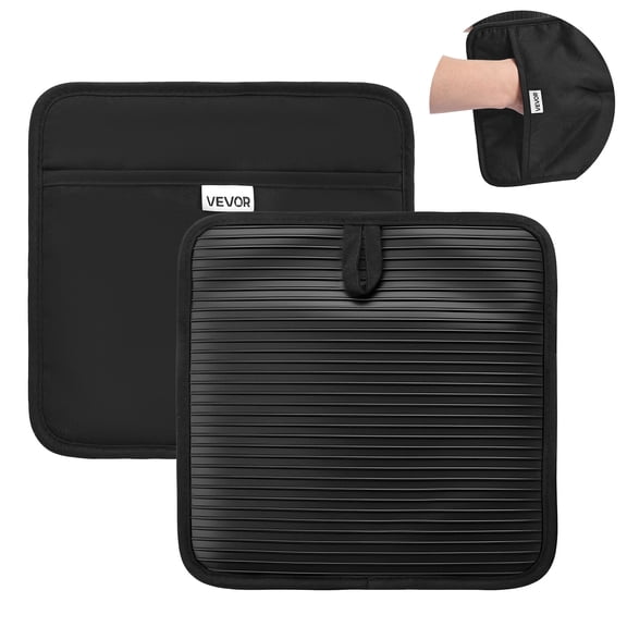 VEVOR Pot Holders, Heat Resistant to 500°F with Ribbed Soft Anti-Slip Silicone Strips, 100% Cotton 9.06 x 8.98 inch Hot Pads with 2 No-Marks Hooks,Washable Pot Trivets for Kitchen & Barbeque, 2 Pack