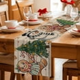thumbnail image 5 of Beige Woode Christmas Table Runner 120 Inches Long Farmhouse Dress Scarves, Xmas Tree Gingerbread Snowman Winter Dining Tablerunner for Coffee Table/Kitchen Island/Party Décor, 13" x 120", 5 of 8