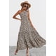 thumbnail image 3 of Vestido largo bohemio con volantes y un hombro sin mangas con estampado floral de verano para mujer, 3 of 5