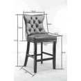 thumbnail image 7 of Leisure Style Bar Chairs Set of 2, Velvet Bar Stools with Pull Tab  and Wood Legs for Home/Kitchen Island/Breakfast Bar/Restaurant, 7 of 7