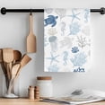 thumbnail image 2 of Navy Blue Coastal Kitchen Towel Dish Cloths Set of 2, Microfiber Soft Kitchen Hand Towels, Nautical Summer Beach Coral Sea Turtle Absorbent Quick Drying Dishcloths 18 x 28 Inches, 2 of 8