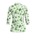 thumbnail image 3 of Uorisanigo Four Leaf Clover Women's 3/4 Sleeve Golf Top Size L Comfortable Fashionable Quick Dry Athletic Polo Shirts with Zip Up Collar Versatile Tennis Tops Breathable for Women, 3 of 7