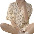thumbnail image 2 of Conjunto de pijama de dos piezas, pijamas de manga corta para mujer, ropa de dormir de manga corta para mujer, conjunto de pijamas de manga corta, compacto y ligero, 2 of 8