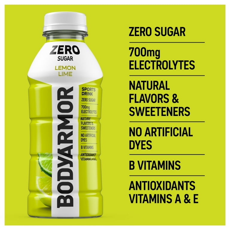 BODYARMOR Zero Sugar Lemon Lime Sports Drink, 16 fl oz, 6 Pack photo 3