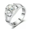 thumbnail image 2 of Egg-shaped Fashion Luxury Men's White Gold/Yellow Gold 925 Silver Ring Size 8-13, 2 of 6