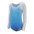 thumbnail image 2 of Girls Long Sleeve Shiny Metallic Athletic Dance Gymnastics Leotard Outfit, 2 of 7