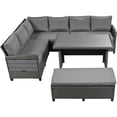 thumbnail image 4 of INCLAKE, 5 Pieces, Outdoor Furniture, PE Rattan Steel Plastic Wood polyester, 4 of 9