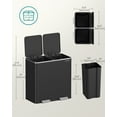 thumbnail image 6 of 10.6 Gallon Dual Compartment Trash Can - Hands-Free Pedal Kitchen Bin with 15 Bags, Airtight Lids & Removable Buckets, Black, 6 of 6