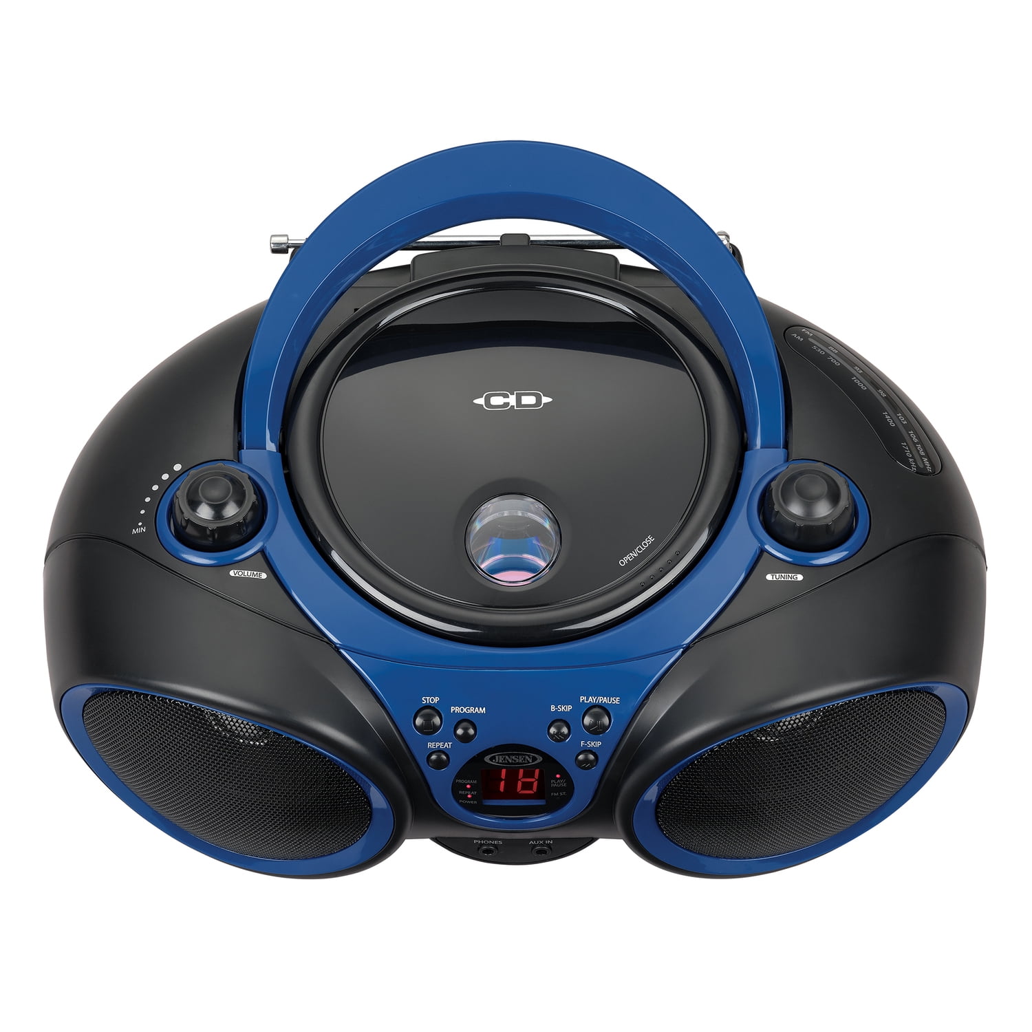 JENSEN Portable CD Player with AM/FM Stereo Radio, CD-490 (Blue