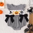 thumbnail image 2 of YDFCWXW My First Baby Girl Pumpkin Romper Girl Flying Sleeve Onesie Bodysuit Clothes (Black, 12-18 Months), 2 of 9