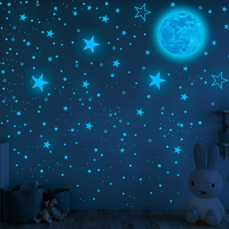 NKTIER 1049PCS Glow In The Dark Stickers,DIY Wall Stickers For Ceiling Glow  in The Dark Stars and Moon Space Wall Stickers For Kids Bedroom Living
