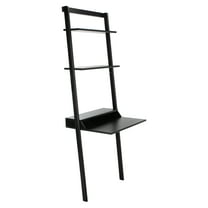 SAFAVIEH Pamella Rustic Retro 2 Shelf Leaning Desk, Black