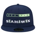 thumbnail image 2 of Men's New Era College Navy Seattle Seahawks Ransom 59FIFTY Fitted Hat, 2 of 5