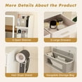 thumbnail image 5 of Yoneston Makeup Vanity Desk with 3 Adjustable Lighted Mirror, Dressing Table with 5 Drawers and 6 Open Shelves, Hair Dryer Stand & Storage Bag, White, 5 of 9