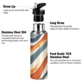 thumbnail image 3 of Yayeee 20oz Insulated Water Bottle Double Wall Stainless Steel with Flip Straw Lid, Beige Abstract Wavy, 3 of 7
