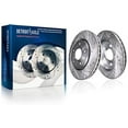 thumbnail image 2 of Detroit Axle - 4pc Front Brake Kit for 2005-2014 INFINITI FX35 FX37 FX45 QX70, Drilled and Slotted Disc Brake Rotors Ceramic Brakes Pads with Hardware Replacement : 12.60" inch Rotor, 2 of 3