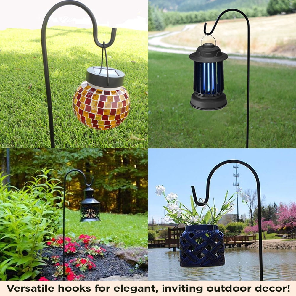 Natures Shepherds Hooks – 4 Adjustable Outdoor Poles for Bird Feeders, Lanterns & Plants
