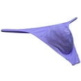 thumbnail image 3 of Botmois Men Gloss G-string Thong Underwear Elastic Sex Swim Tangas Classics Pouch T-back Purple Gray M, 3 of 3