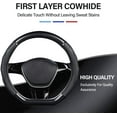 thumbnail image 2 of D-Shape Car Steering Wheel Cover Non-Slip Car Steering Wheel Protector Universal for Diameter 38cm, Blue, 2 of 8
