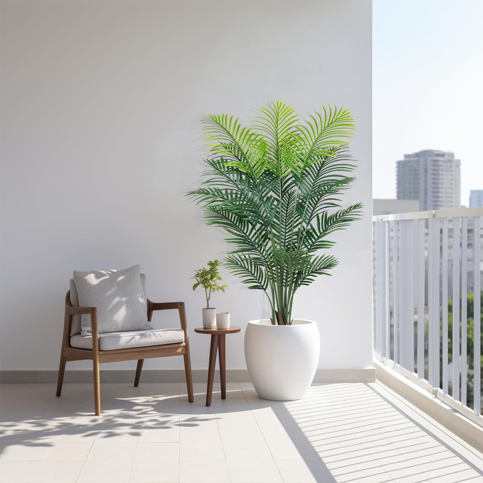 OLIVIVI Artificial Palm Tree 5FT Tall Faux Silk Plant for Home Office Decor Indoor Outdoor Fake Lifelike Potted Plant with Wood Branches 1 pack