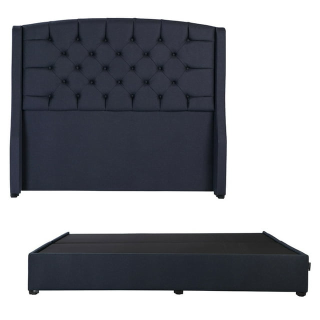 Box Base cama King Size + Cabecera Sitka Azul