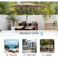 thumbnail image 6 of Vineego 5 Pieces Wicker Outdoor Patio Furniture Set Patio Chairs with Umbrella and Ottoman(Beige), 6 of 6