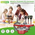 thumbnail image 2 of NUTRICHEF Bateria de Cocina Antiadherente de 12 Piezas Juego de Sartenes y Ollas Rojo. Duradero, Dis, 2 of 7