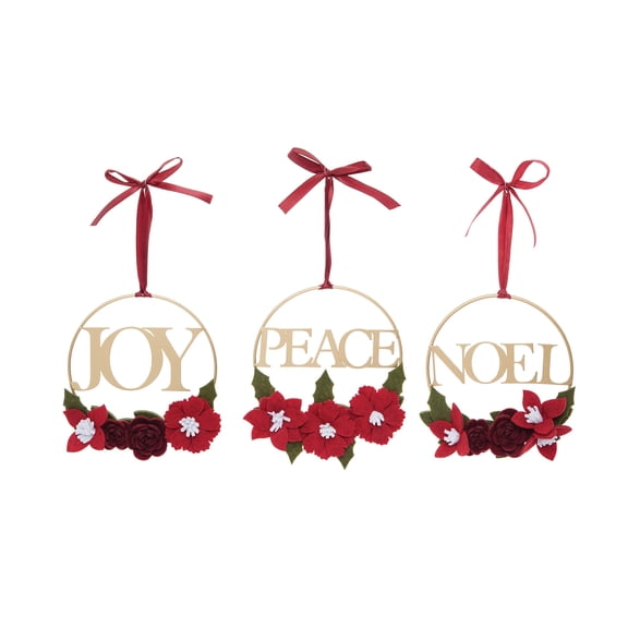 Joy Gold Hoop Ornament A/3