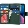 thumbnail image 4 of iPhone 13 Mini Phone Case Wallet for Women with Credit Card Holder, iPhone 13 Mini Crossbody Case with Strap Shoulder Lanyard, Zipper Pocket PU Leather Cases for iPhone 13 Mini,5.4" Dark Green, 4 of 18