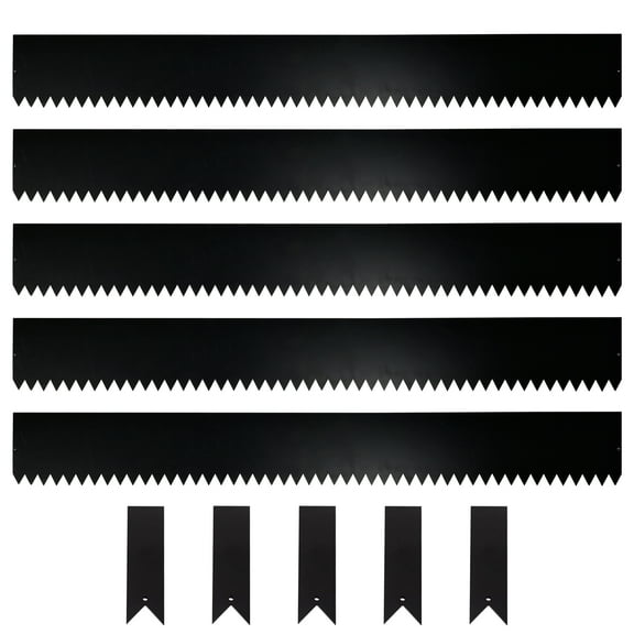 Garden Fence - 5 Pcs (Landscape Garden Edging) 48 INCH x 6 Inch - Metal - No Dig Garden Fence