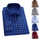 thumbnail image 3 of Camisa a cuadros para hombre, cuello de solapa, manga larga, camisa a cuadros con botones, ajuste regular, camisa informal para hombre para el trabajo diario, 3 of 5